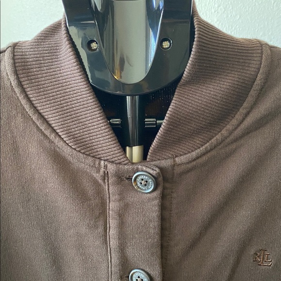Lauren Ralph Lauren Brown Button Up Cardigan Sweatshirt Women’s XXL - Picture 5 of 8